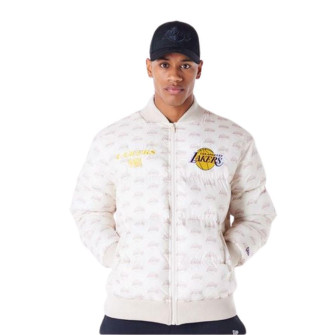 New Era NBA LA Lakers Monogram Puffer Jacket ''White''