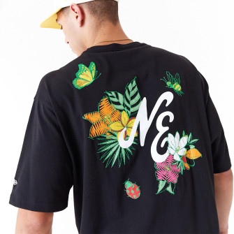 New Era Floral Graphic Oversized T-Shirt ''Black''